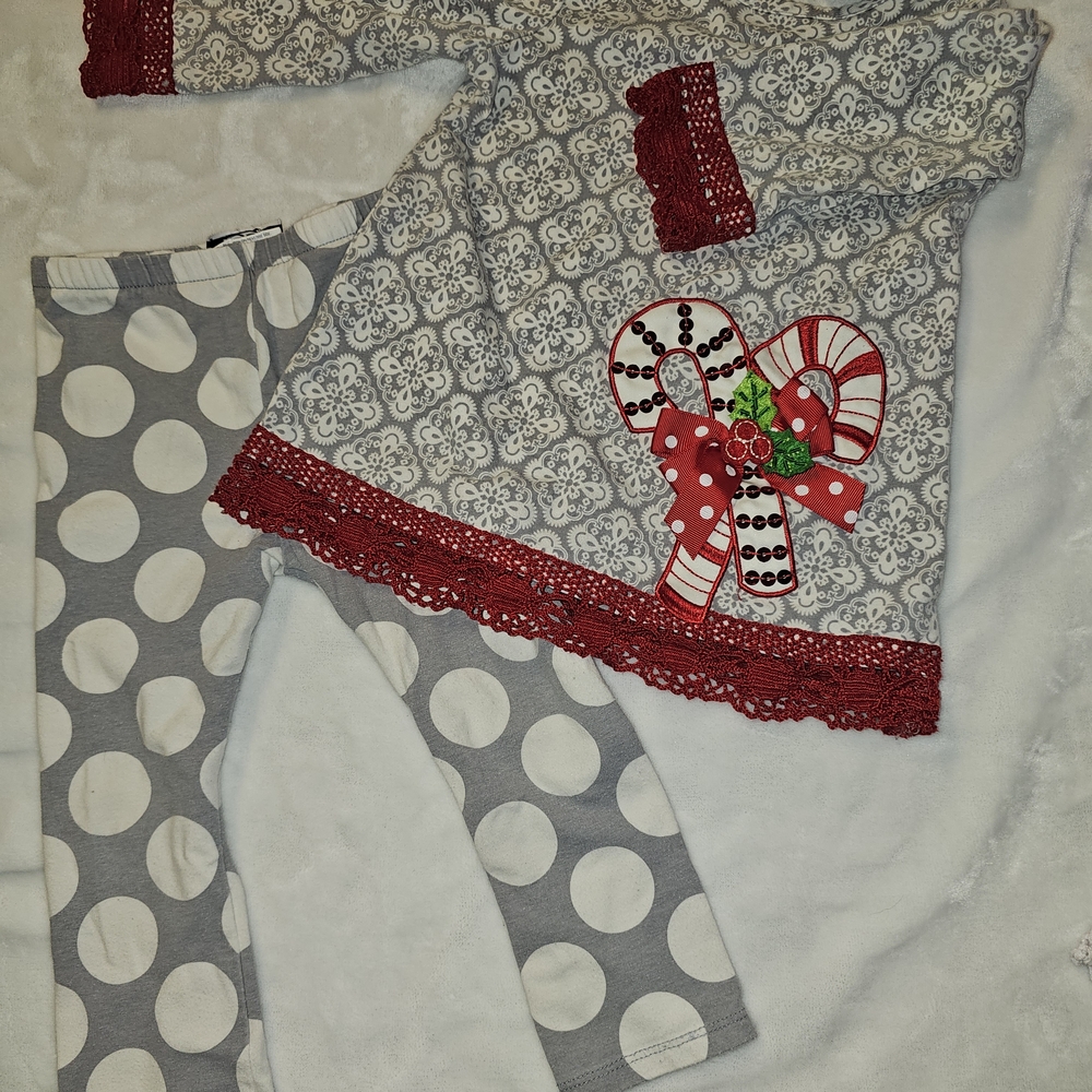 Kids Holiday Matching Set with Red and Gray Accents